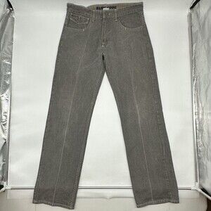 Vintage Basic Code Size 34x34 Gray Baggy Skater Denim Grunge Wide Leg Y2K Jeans